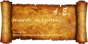 Andaházy Etelka névjegykártya