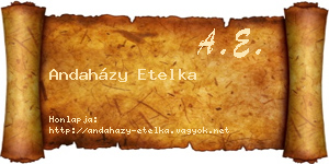 Andaházy Etelka névjegykártya
